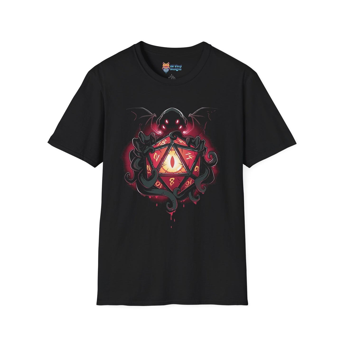 Cthulhu Dice T-Shirt, Geek Tee, Role Playing Gamer Shirt, Dungeons and Dragons Top, Fantasy Game Apparel