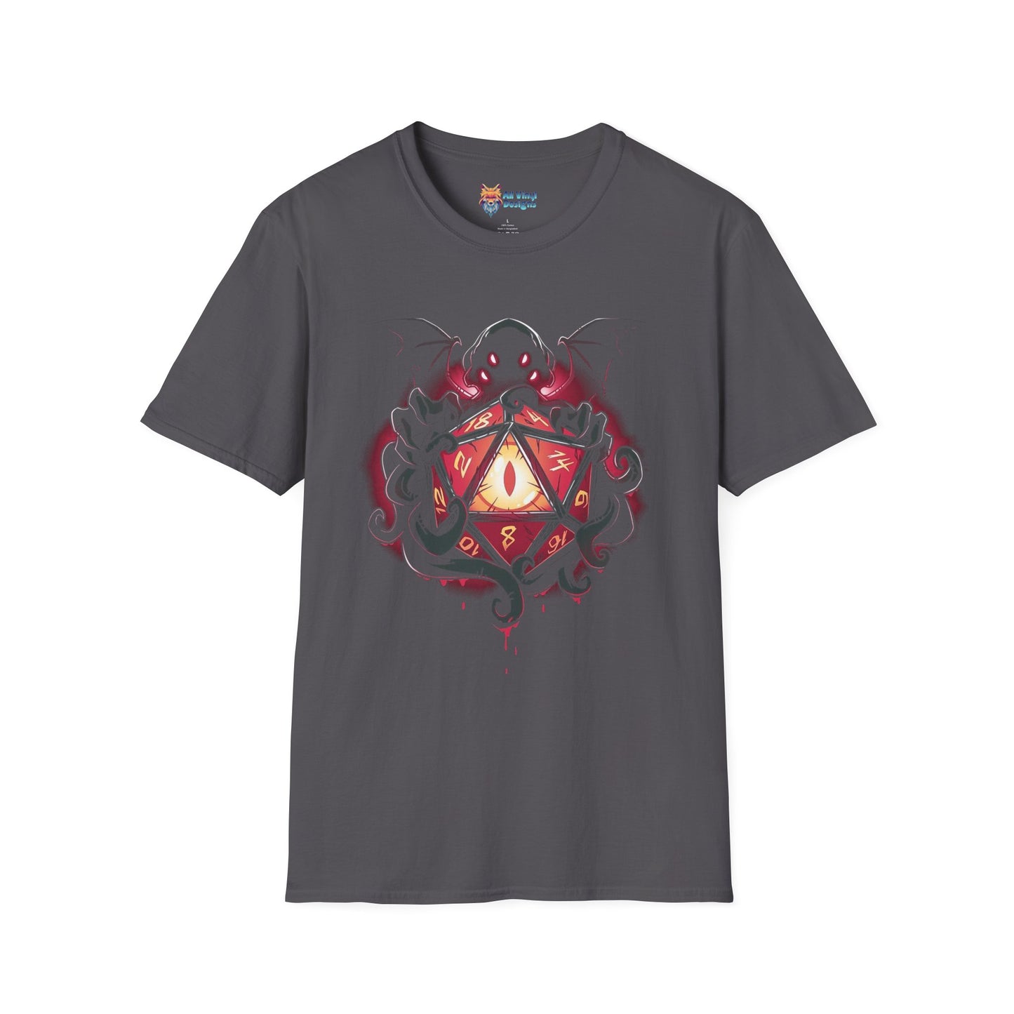 Cthulhu Dice T-Shirt, Geek Tee, Role Playing Gamer Shirt, Dungeons and Dragons Top, Fantasy Game Apparel