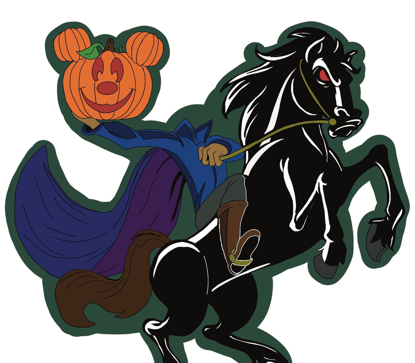 Headless Mickey Horseman Sticker | Halloween Disney Inspired Decal | Spooky Season Sticker
