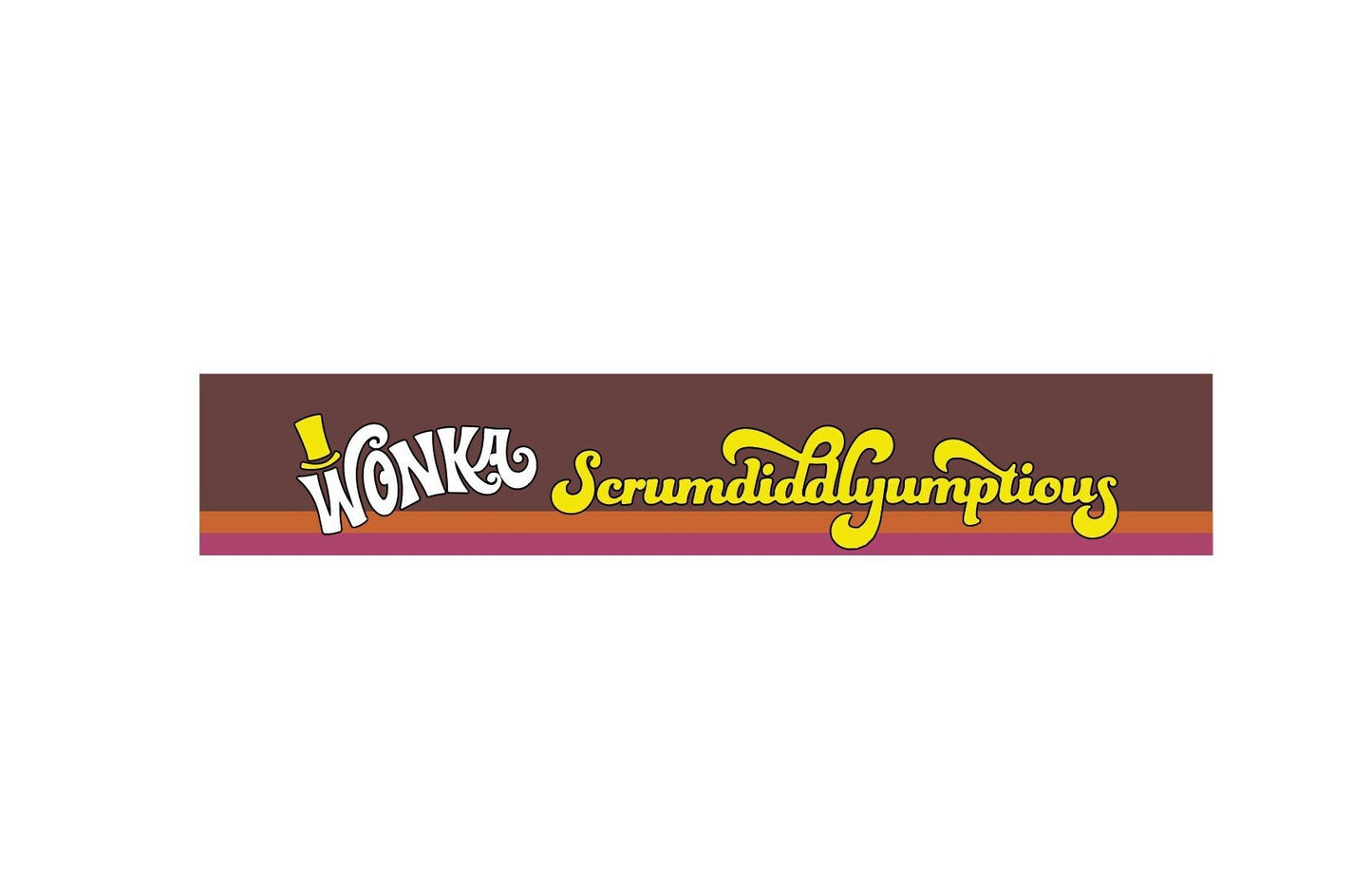 Wonka Scrumdiddlyumptious Sticker – Retro Candy Quote Vinyl Decal