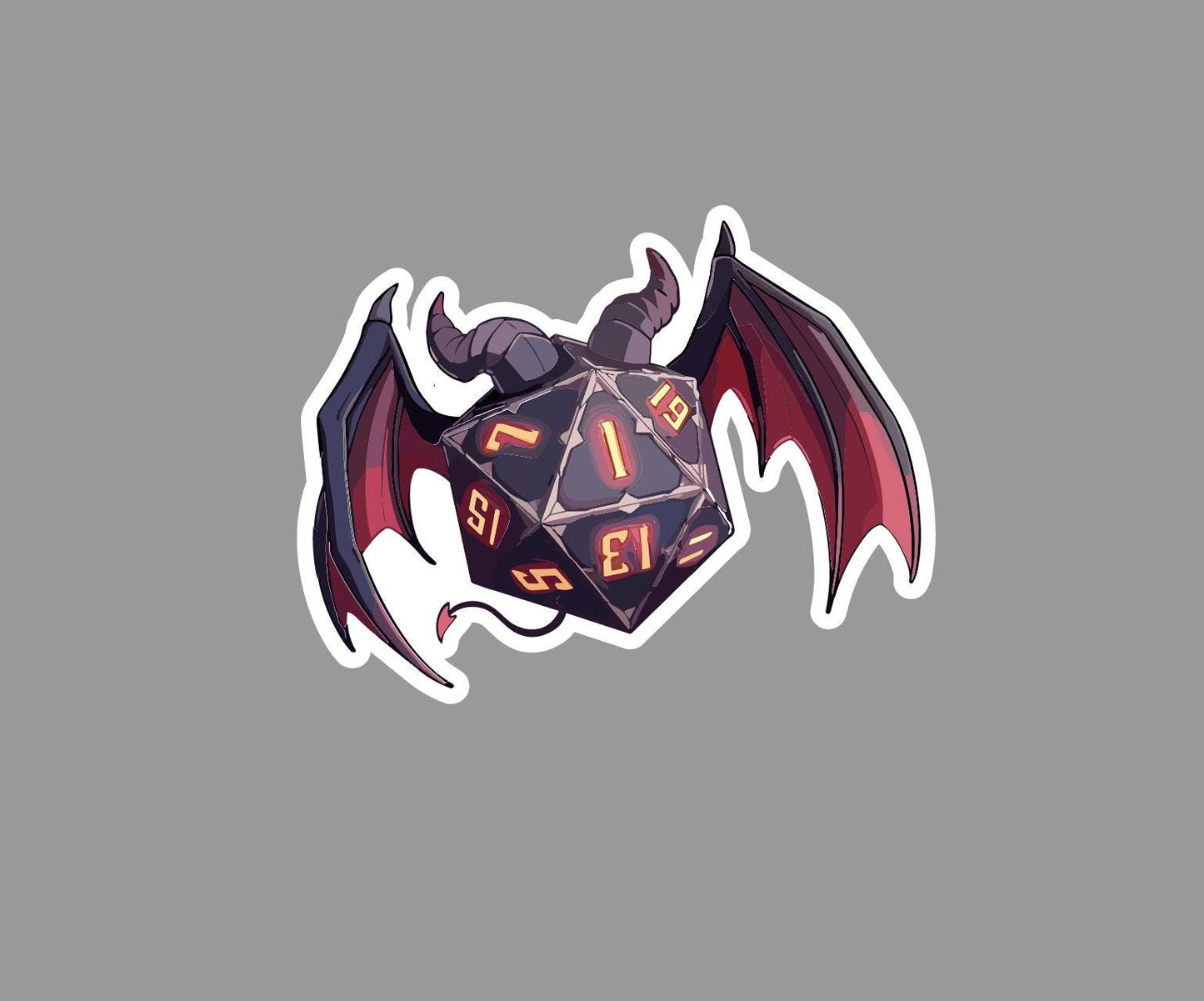 Devil D20 Dice Sticker | Critical Fail DnD Dice Sticker | Dungeon Master Gift