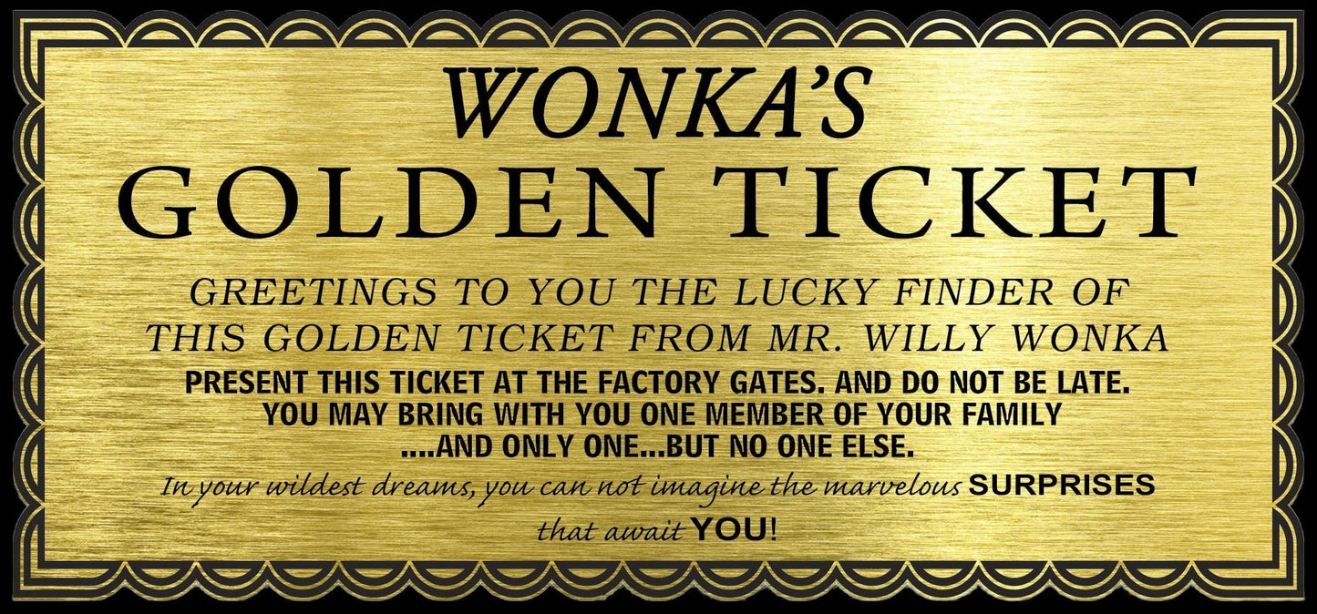 Golden Ticket Sticker, Willy Wonka Sticker, Charlie and the Chocolate Factory Sticker