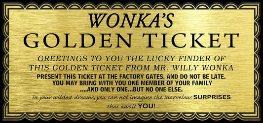 Golden Ticket Sticker, Willy Wonka Sticker, Charlie and the Chocolate Factory Sticker