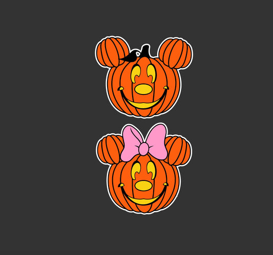 Mickey Mouse Halloween Pumpkin Sticker, Minnie Mouse Halloween Pumpkin Sticker