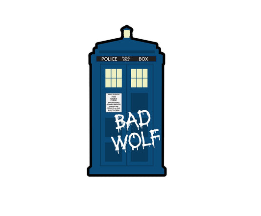 Doctor Who Bad Wolf Tardis Sticker