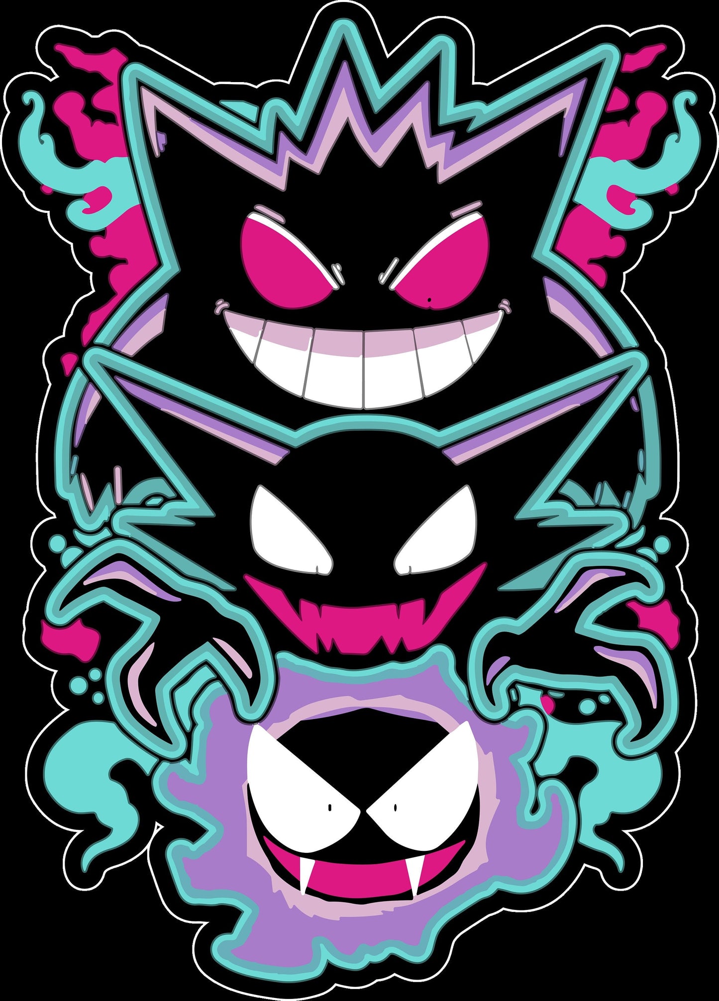 Gengar Evolution Line, Gastly, Haunter, Evolution Stack, Ghost Pokemon